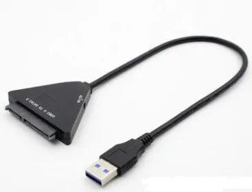 Black USB3.0 to SATA 7+15 pin external cable for hard drive conversion