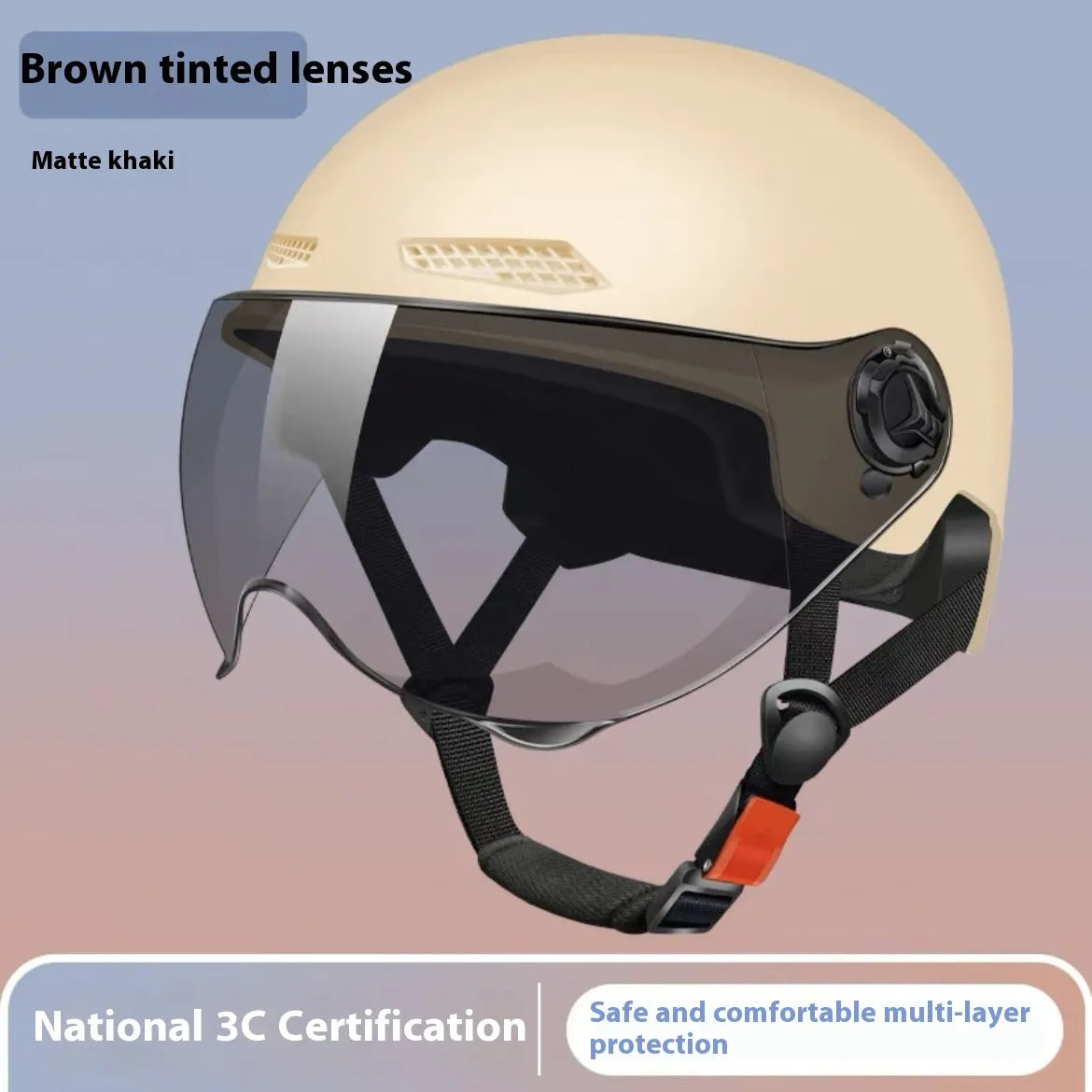 3C certified electric motorcycle helmet with polypropylene shell and sun protection visor in various colours