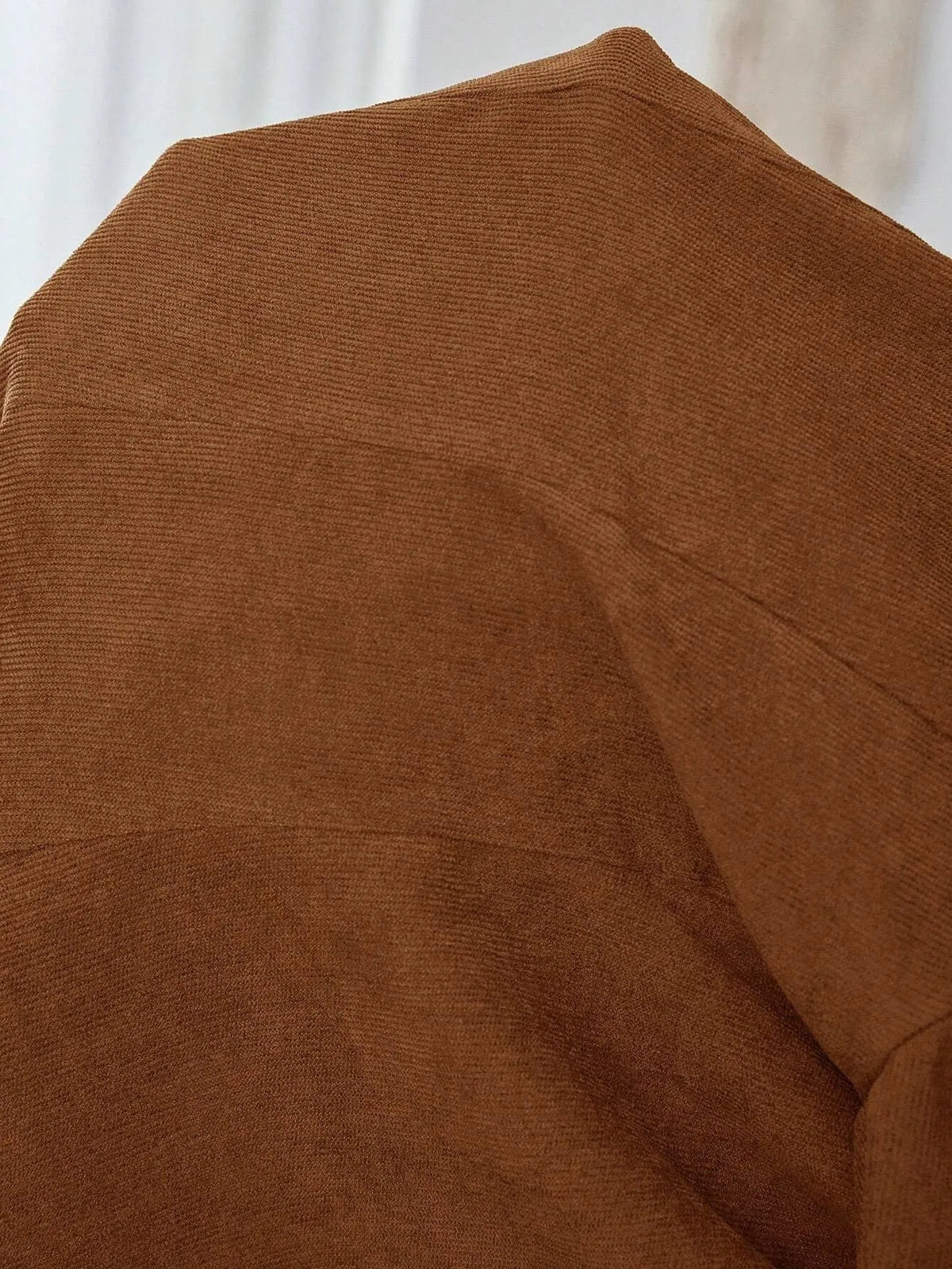 Brown men's single-breasted leisure suit coat with lapel and long sleeves