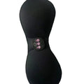 Black electric massage bra inner cushion accessory with 3-key control pad and chest stickers.