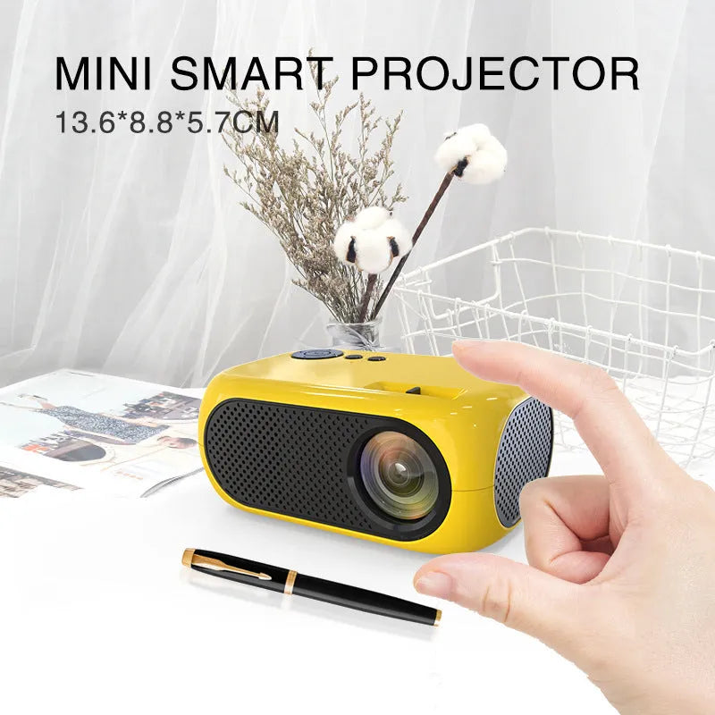 M24 micro mini portable projector in gold or white with compact design