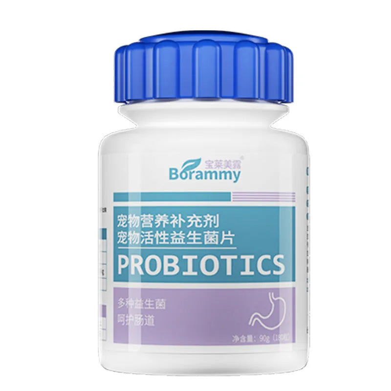 Bottle of 180 Active Probiotic Tablets for dog and cat digestive health