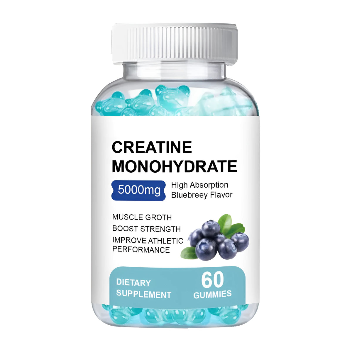 60 creatine monohydrate gummies in soft candy form requiring cold storage