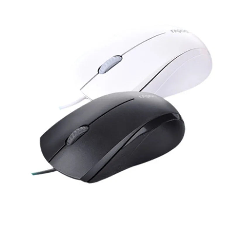 Black wired USB optical mouse with 1000dpi sensor, three buttons, and 1.5m cable for desktop or notebook use