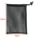 Black mesh storage bag with drawstring closure for children's water ball toys