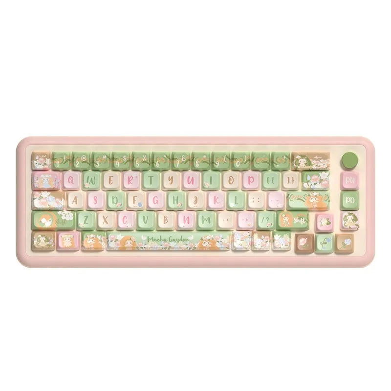Mu Xia Garden Original mechanical keyboard keycap set with Summer Garden colour theme