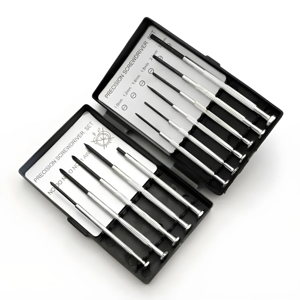 11-piece clock repair screwdriver set with cross and slotted heads for electronics and household maintenance