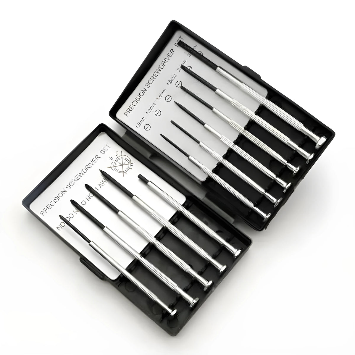 11-piece clock repair screwdriver set with cross and slotted heads for electronics and household maintenance
