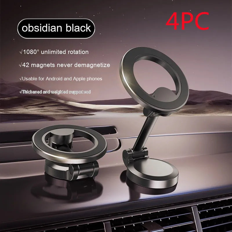 All-metal magnetic car phone mount with foldable design in Qian colour