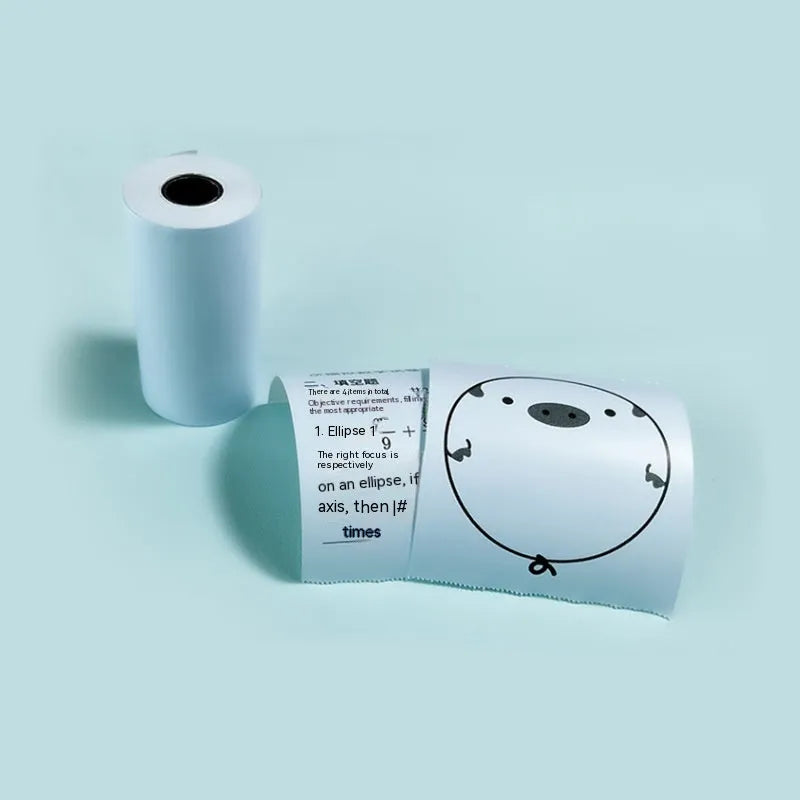 Box containing three rolls of 57mm by 30mm white thermal printing paper for student and receipt printers.