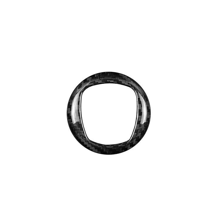 Real dry carbon fibre decorative sticker frame for car steering wheel in black and red options