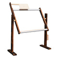 Vertical pine wood desktop cross stitch frame with adjustable height in log colour