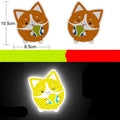 A pair of rectangular reflective safety stickers for cars and motorcycles, made from diamond reflective film.