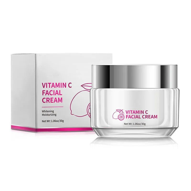 Vitamin C face cream in 6x6x5.2cm jar with 30g content for universal skin types