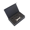 Bluetooth 5.0 automotive tyre pressure monitoring system with four external sensors, wrench, and anti-theft screws