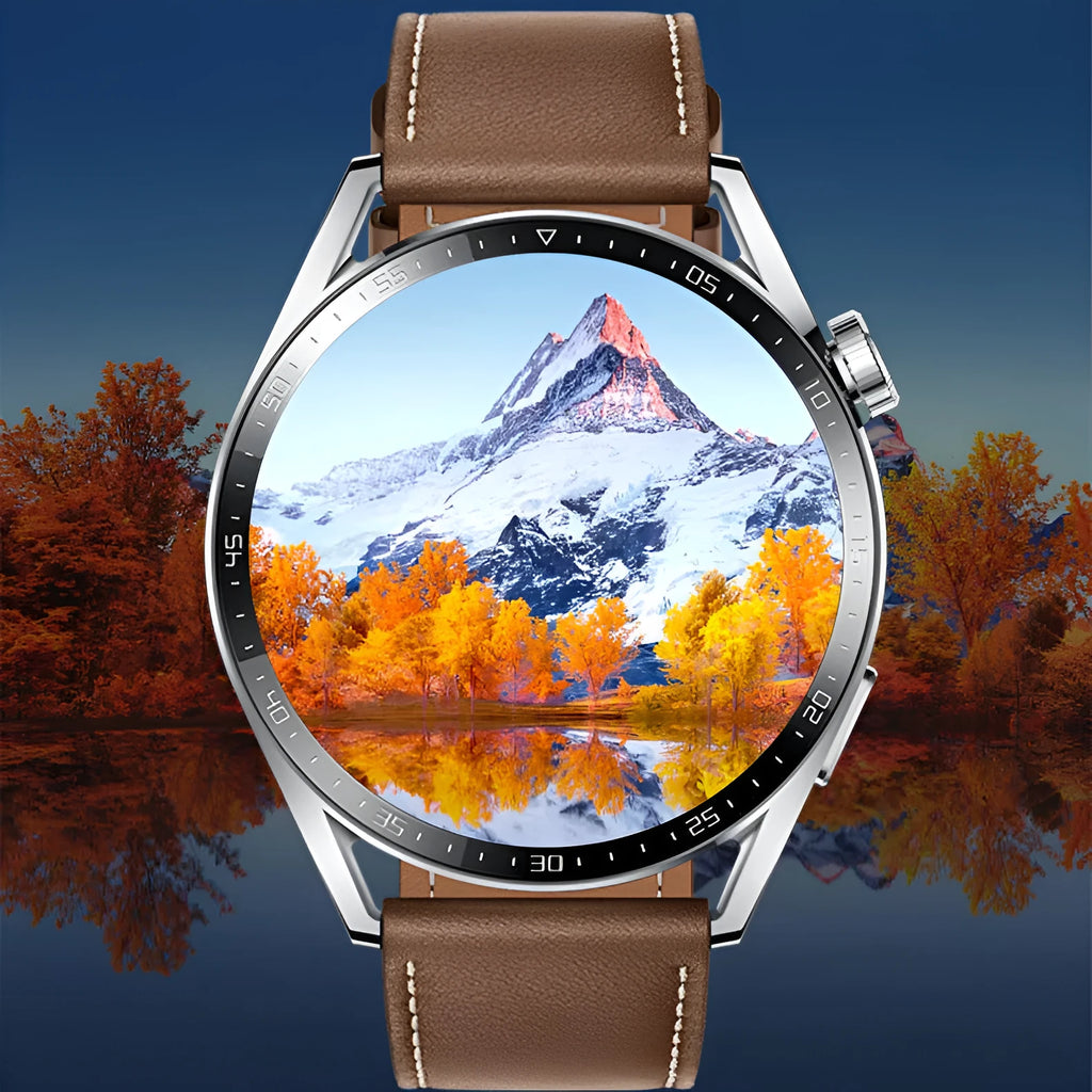 GS3 Max smartwatch with black silicone strap showing time display on 1.35 inch screen