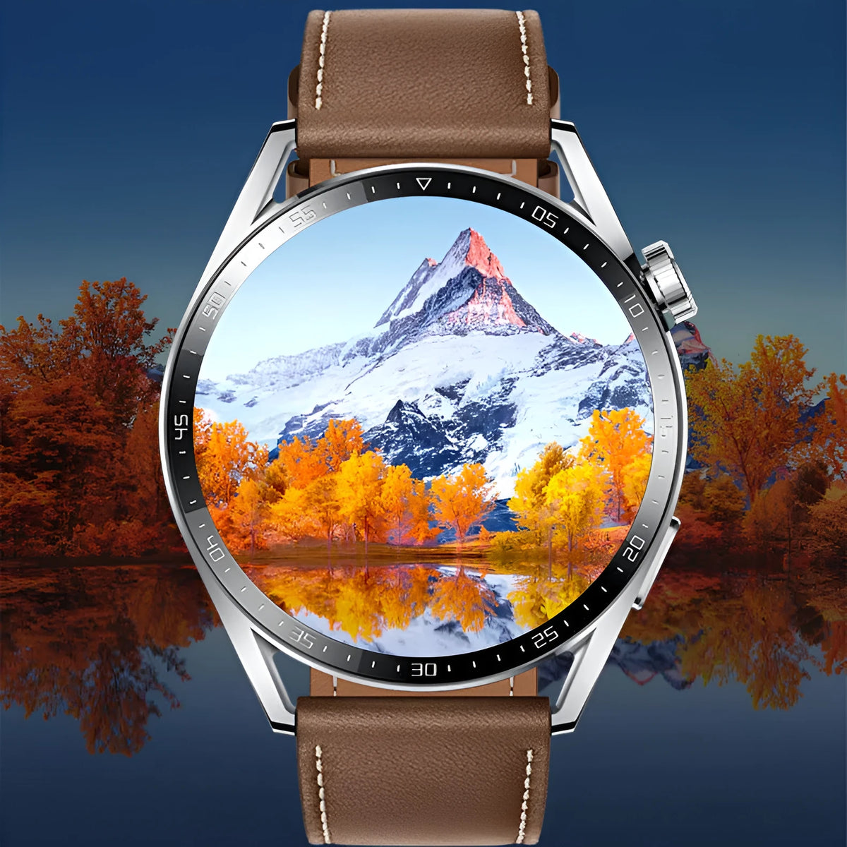 GS3 Max smartwatch with black silicone strap showing time display on 1.35 inch screen