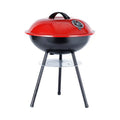 Portable iron barbecue grill with a 14-inch apple stove design for outdoor cooking.