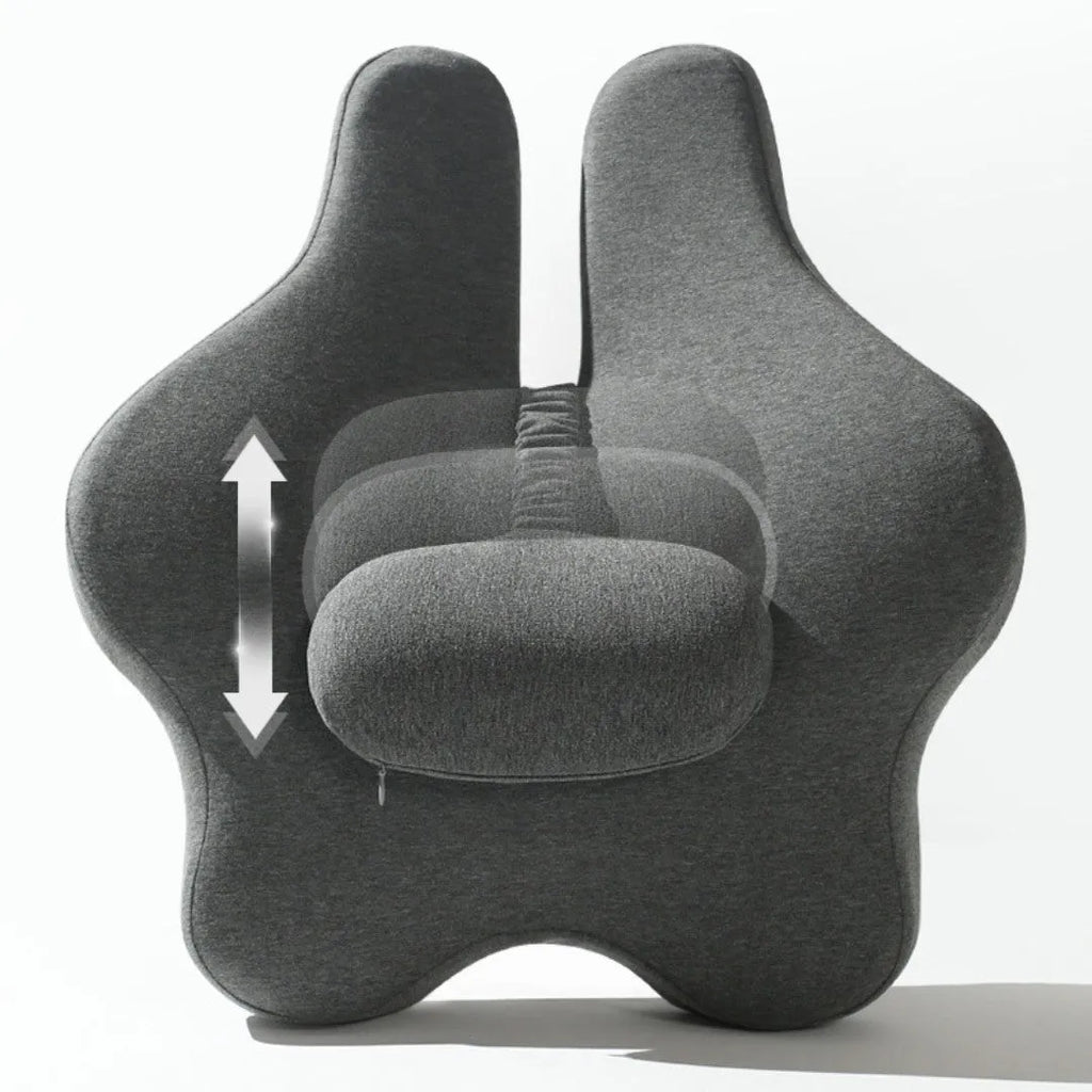 Memory foam car lumbar support cushion in solid colour with dimensions 50x47x9cm