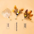 Three small flying insect cat toy replacement heads with steel wire construction