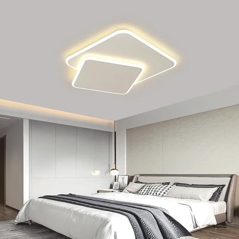 White triangle ceiling lamp for bedroom, 40cm or 50cm, 111V to 240V household ceiling light