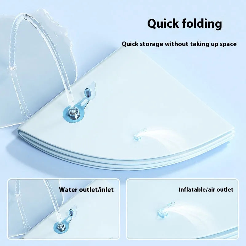 PVC water-filled cooling mat for cats in dolphin design showing water chamber construction