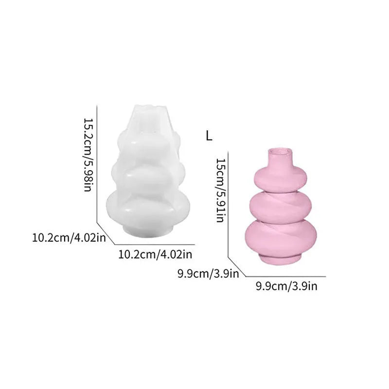 Three layer circle vase silicone baking mold with irregular shape design