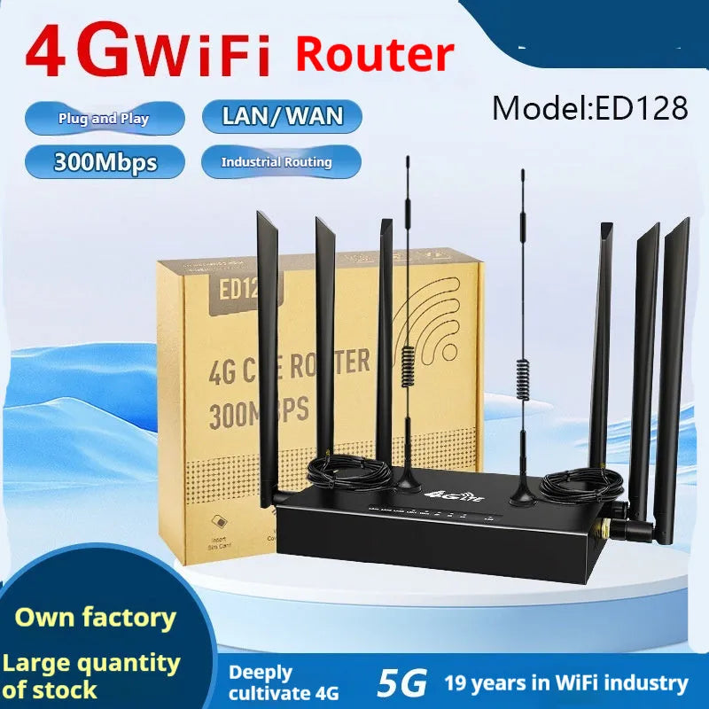 Industrial iron box 4G router with removable sucker antenna and DC power port