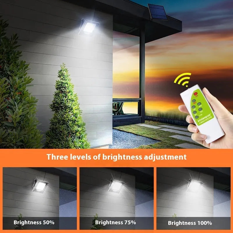 Solar-powered LED courtyard light with waterproof housing for outdoor household use