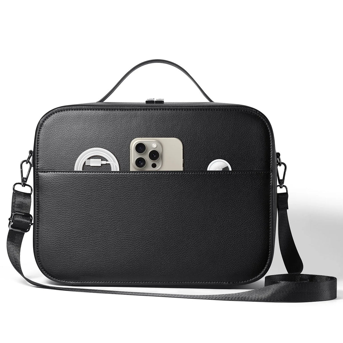 MR Glasses Storage Box for Vision Pro in black superfiber measuring 32.5cm by 24.5cm by 11.5cm