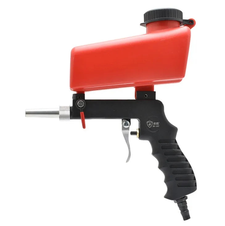 Portable pneumatic sandblasting gun with 21Ibs tank in black or blue colour options