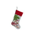 Flamingo Christmas stocking with decorative pendant measuring 46 by 28 centimetres