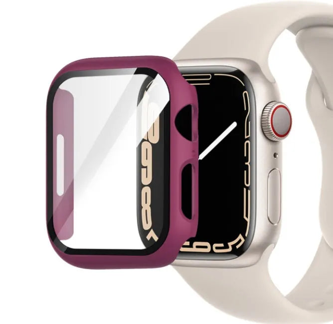 PC tempered film protective case for an Apple Watch in a transparent colour option.