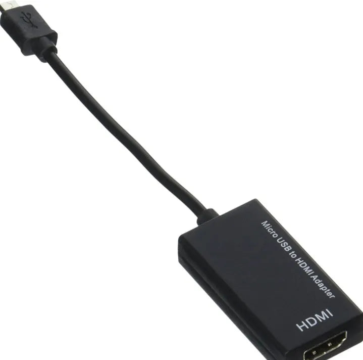 Black DisplayPort to HDMI adapter with 12cm cable for smartphone connection to television