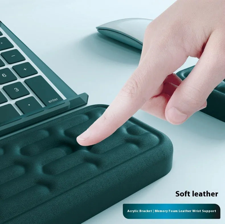 Double-sided memory foam keyboard and mouse pad set with wrist rest in various solid colours