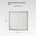 Stainless steel barbecue grill net in silver finish showing cooking surface and construction