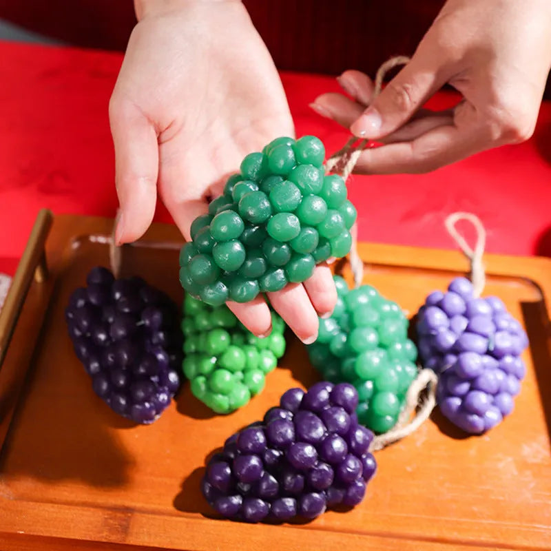 Grape handmade soap bar in purple or green colour with grape cluster design