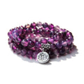 Women's natural stone angel echeveria bracelet with geometric lotus design in literary style
