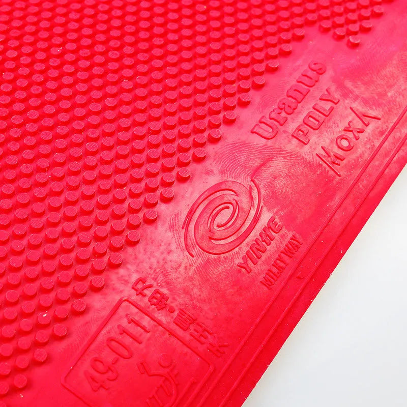 Offensive table tennis racket rubber with leather particles ferrule, red or black, 2.15mm, 2.2mm or OX no-sponge options