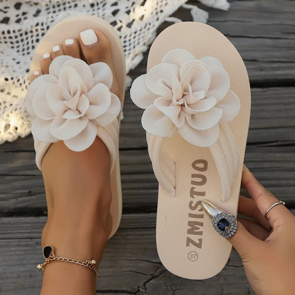 Women's plus size floral pattern PU slippers in three colour options