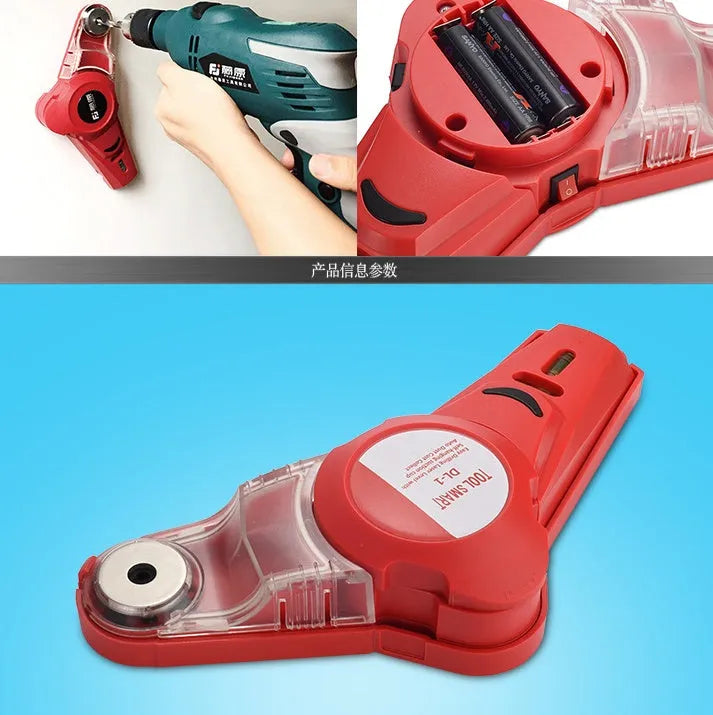 Red portable laser level with infrared line projection and punching positioning function for woodworking