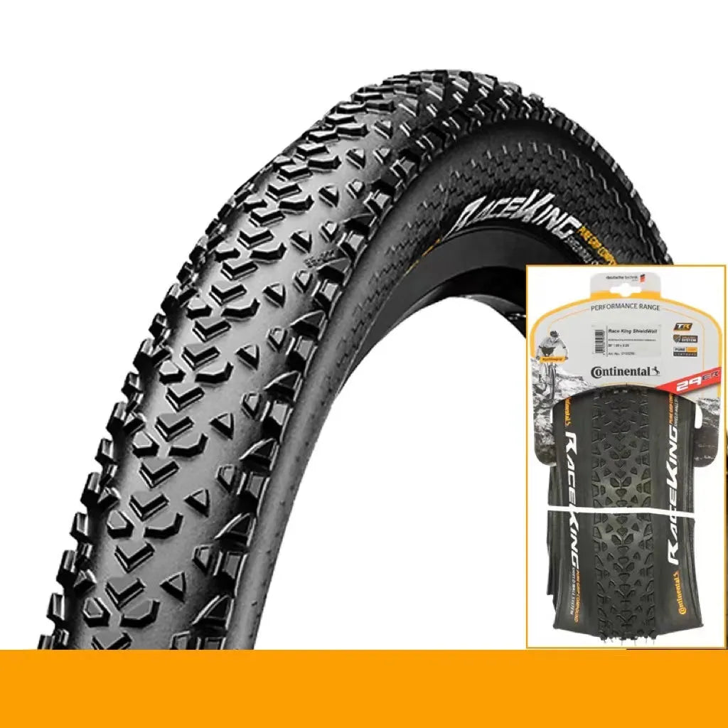 Mountain bike folding outer tyre showing tread pattern and sidewall in yellow or white options
