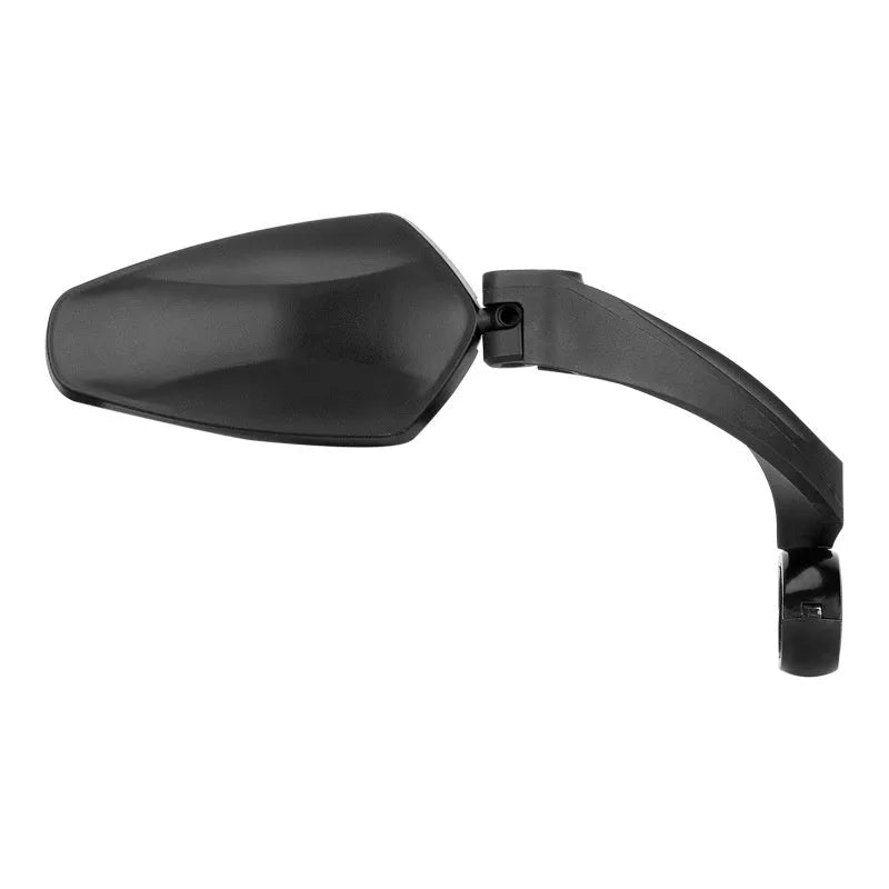 Mountain bicycle rearview mirror with rotatable black acrylic design