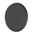 ND8 neutral density camera filter with silver aviation aluminium frame for lens attachment.