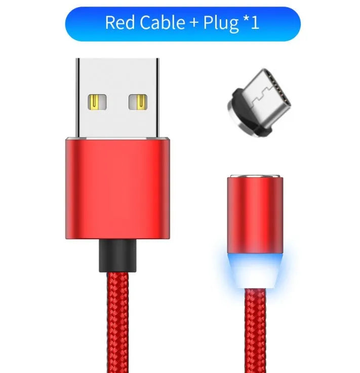 1 metre magnetic LED charging cable with cotton yarn weaving and aluminium shell for Apple iPhone compatibility