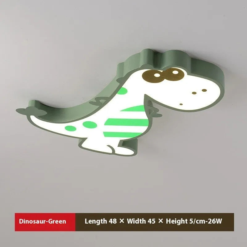 Green cartoon dinosaur ceiling light with 48cm diameter and dimming function
