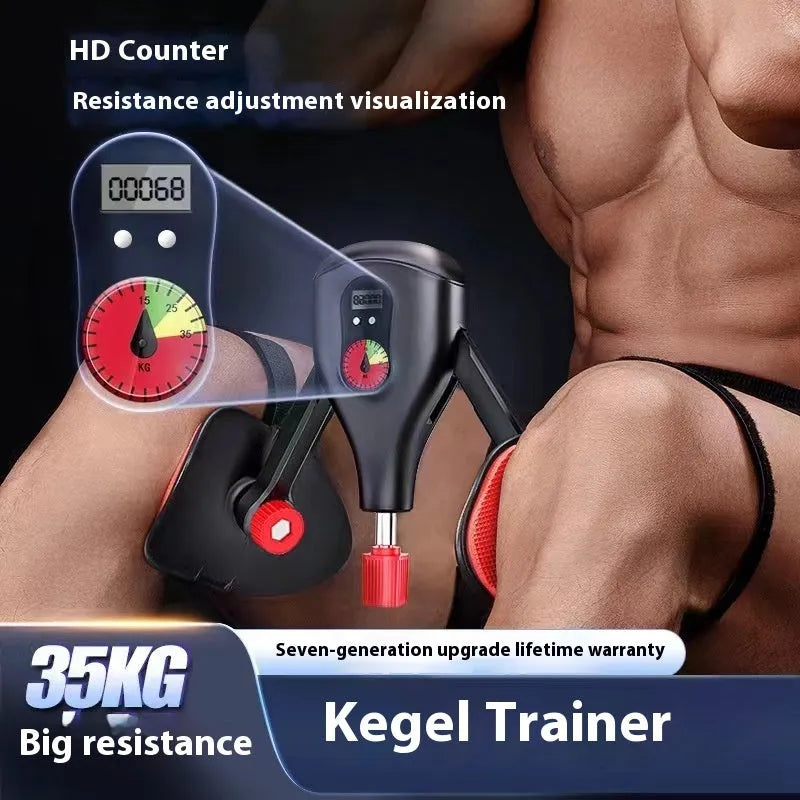 Men's Kegel Trainer exercise equipment for pelvic floor strengthening in black or grey with optional straps