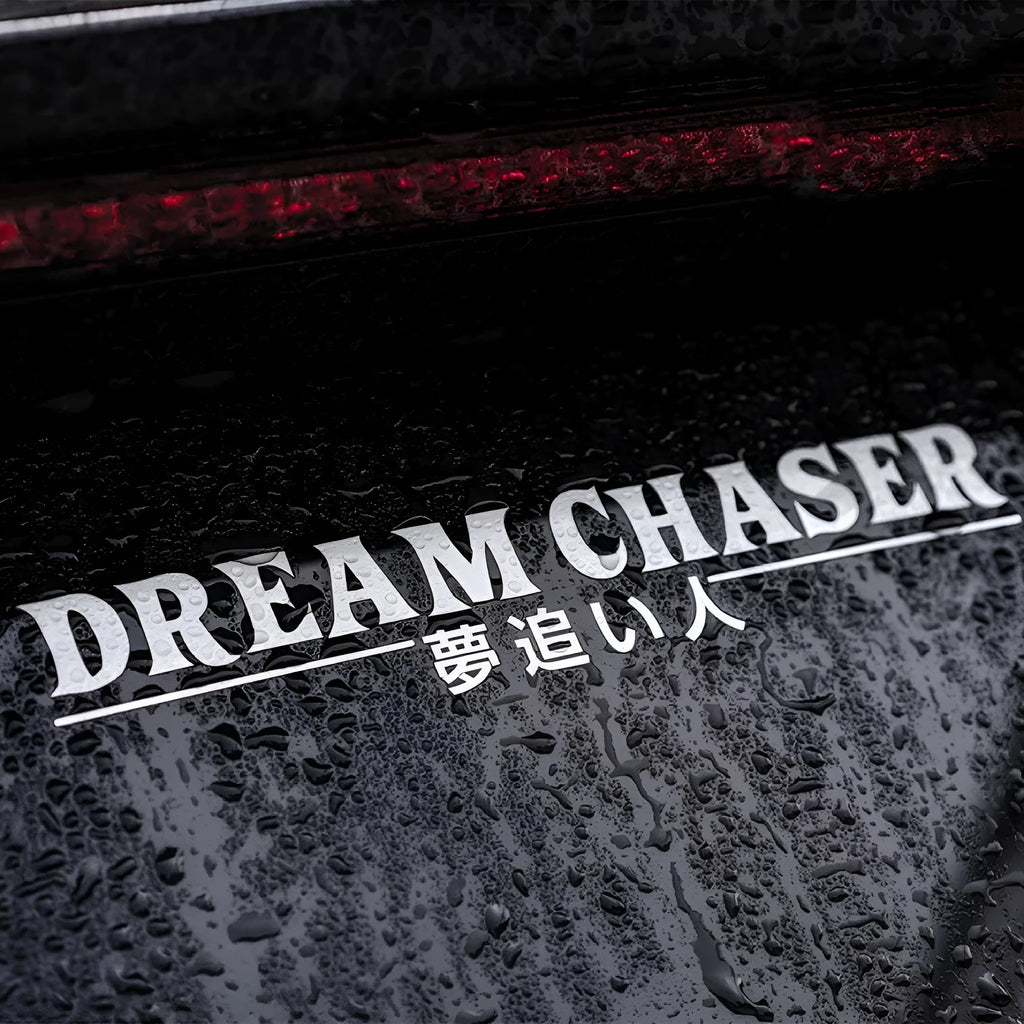 Chinese character car sticker for rear window measuring 40x7 cm in PET material