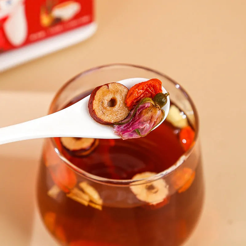 Box of brown sugar ginger jujube tea with wolfberry and red dates tea bags 150g