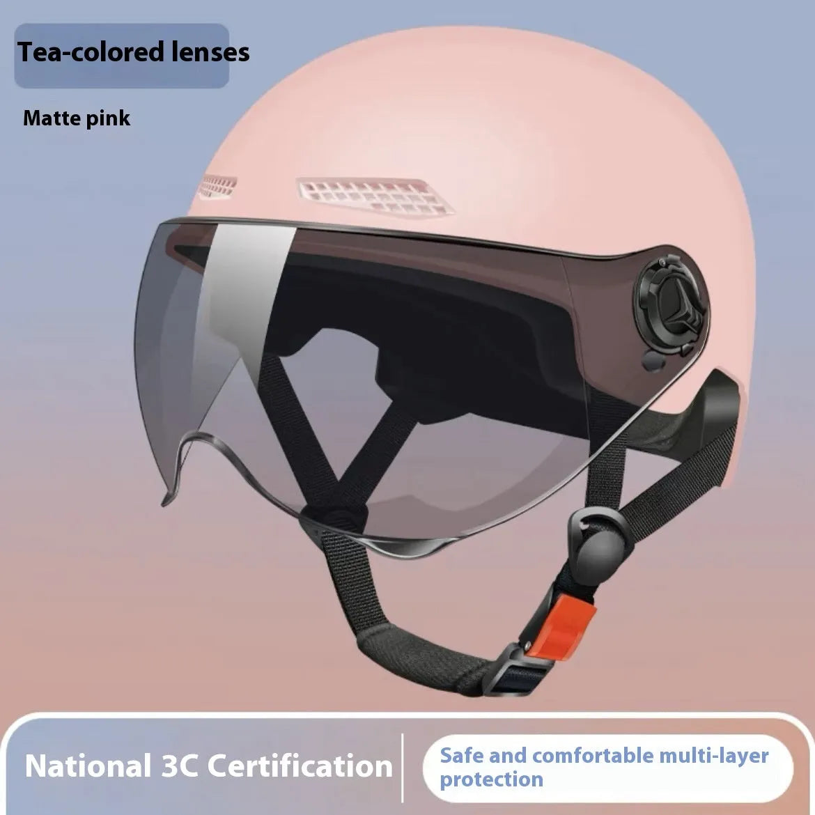 3C certified electric motorcycle helmet with polypropylene shell and sun protection visor in various colours
